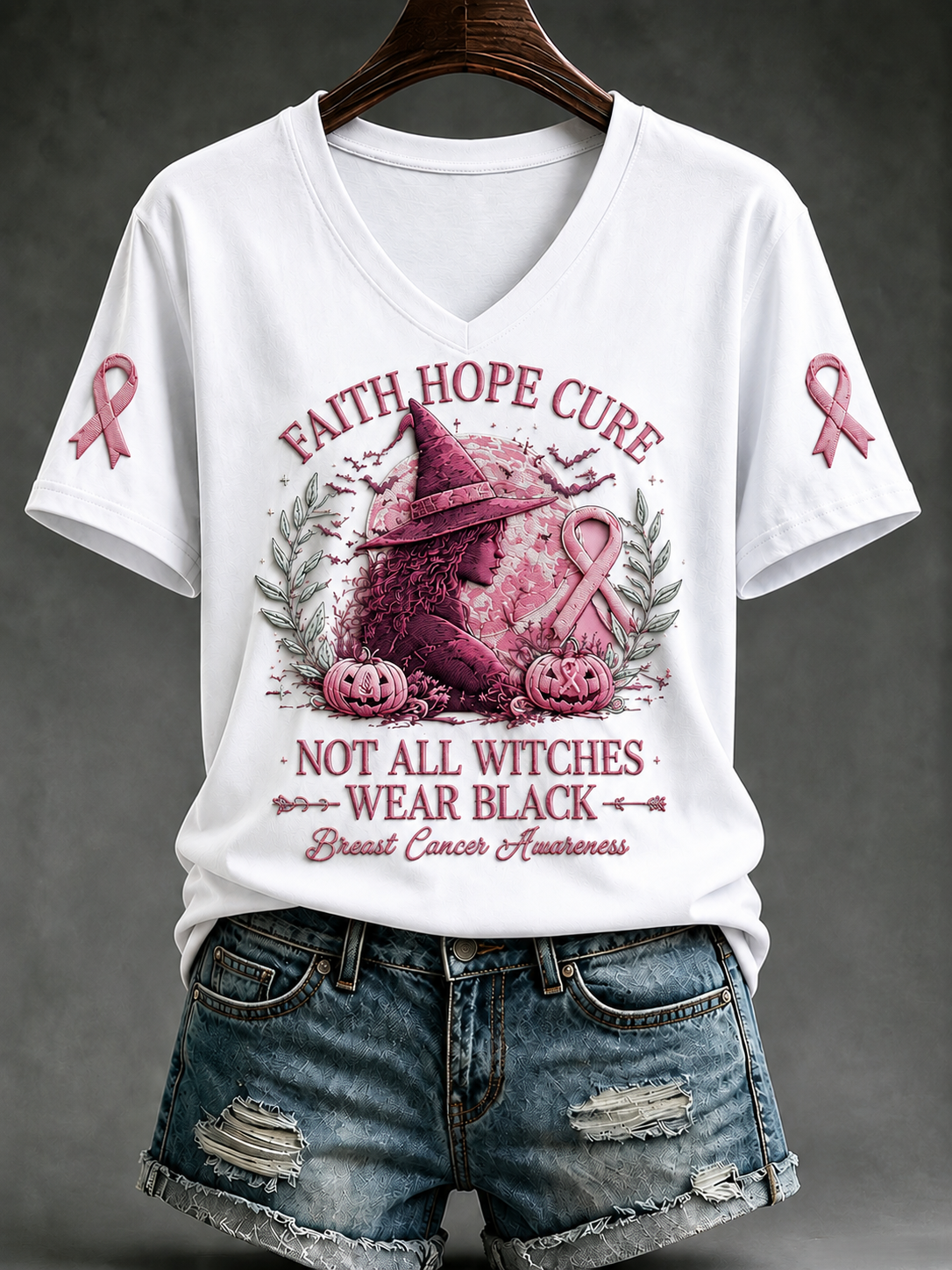 Frauen im Oktober Wir tragen Rosa Kurzarm T-Shirt