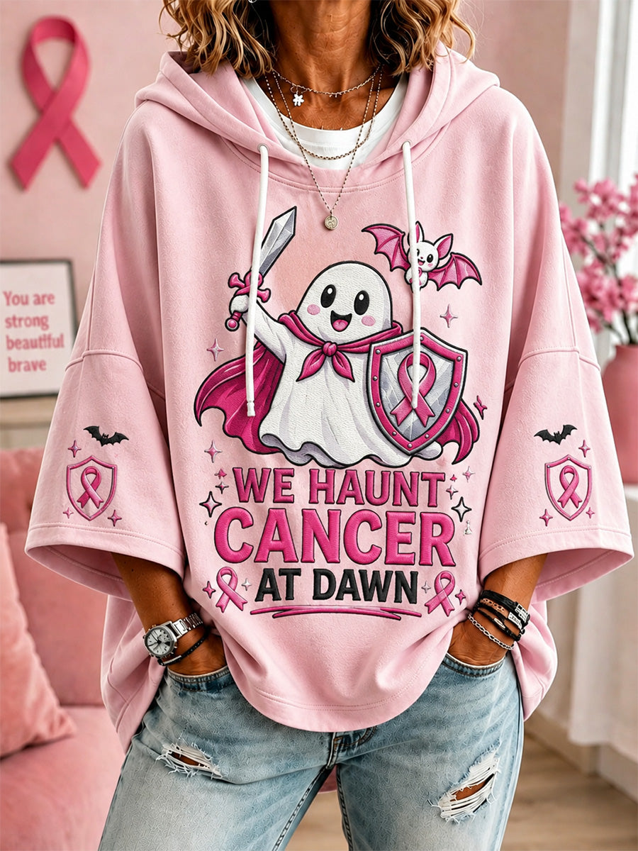 Frauen Wir verfolgen Krebs im Morgengrauen Druck Casual Kurzarm Hoodie
