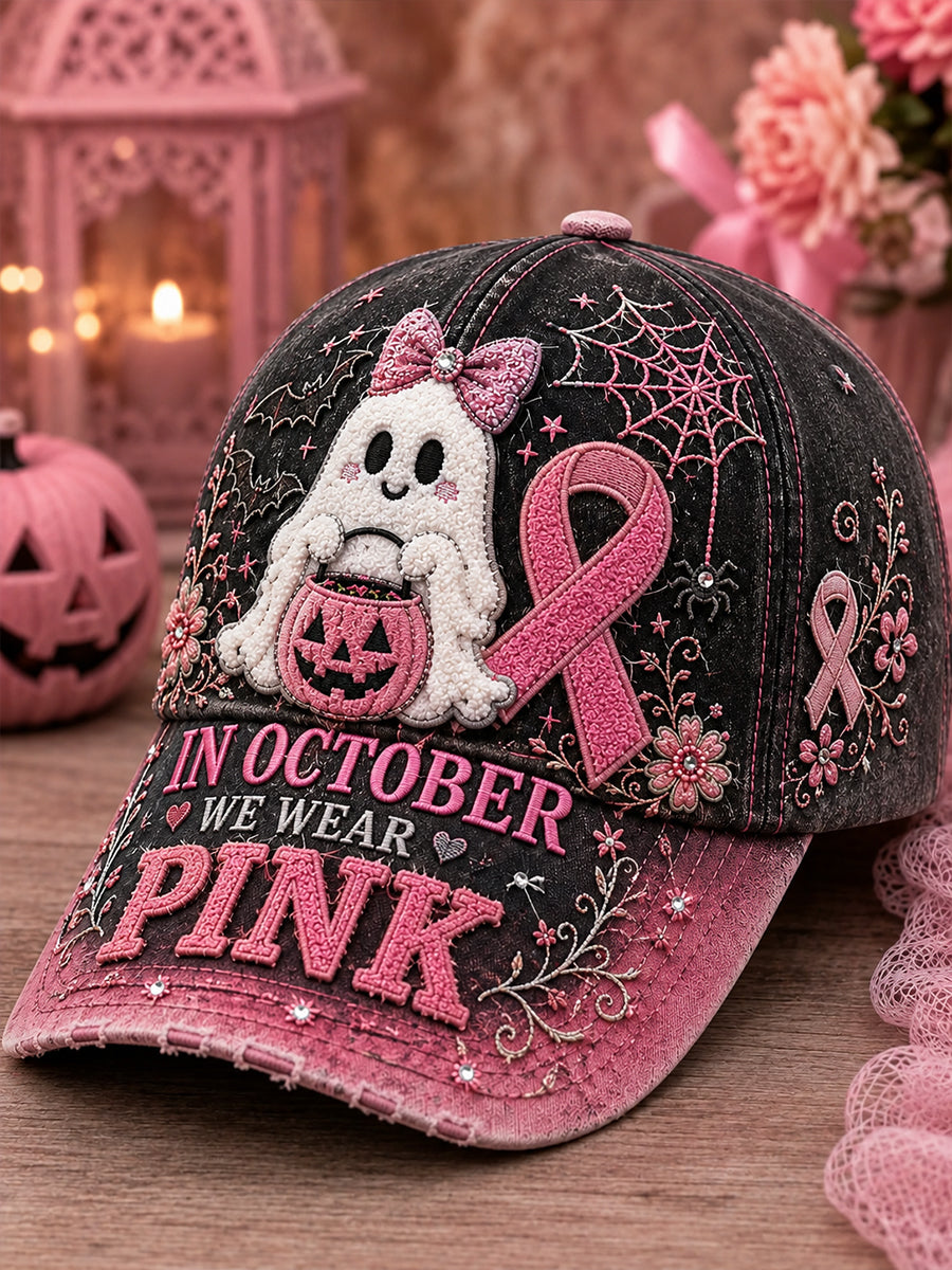 Unisex im Oktober Wir tragen rosa Halloween rosa Geister hut