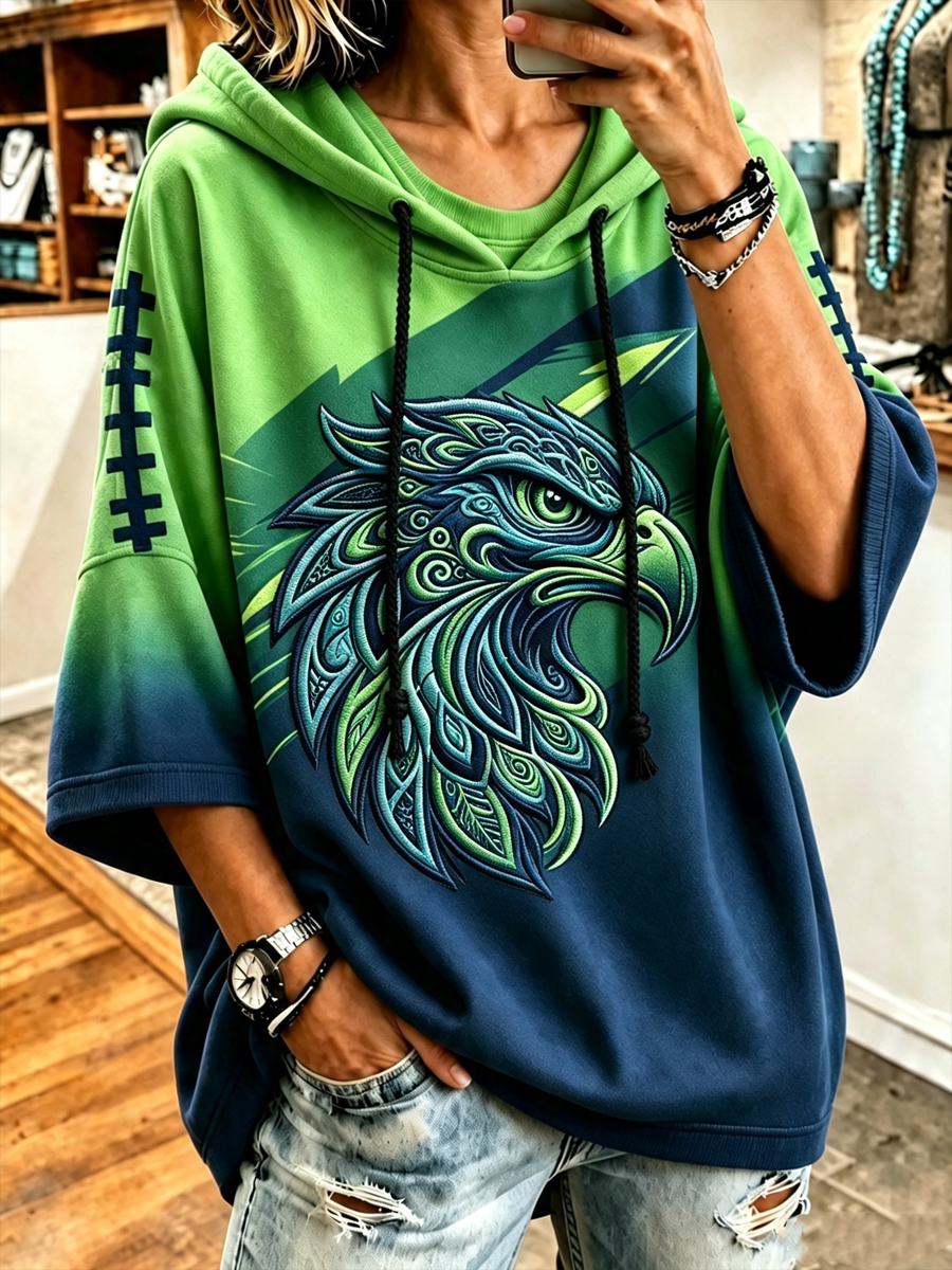 Frauen Fußball-Spieltag Geschenk für Fußball-Fans Kurzarm Hoodie