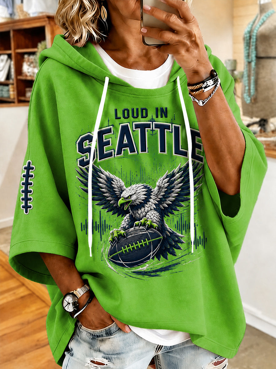 Frauen Fußball-Spieltag Geschenk für Fußballfans lässig Kurzarm Hoodie