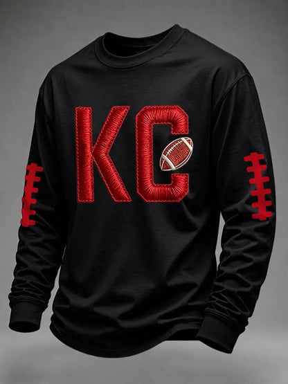 Herren Spieltag Fußball bedrucktes lässiges Sweatshirt