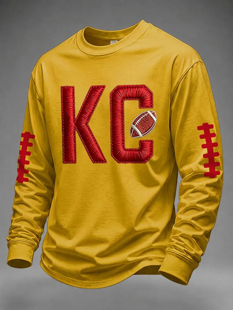 Herren Spieltag Fußball bedrucktes lässiges Sweatshirt