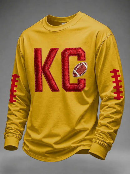 Herren Spieltag Fußball bedrucktes lässiges Sweatshirt