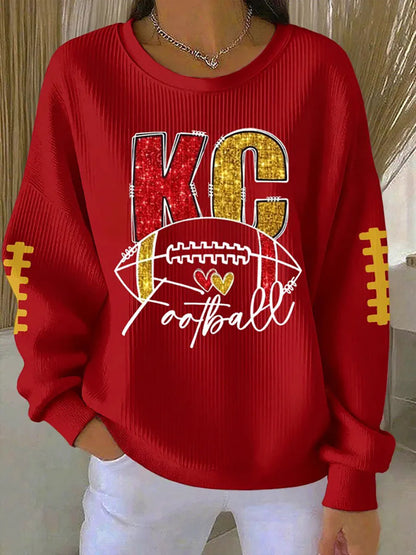 Frauen Spieltag Fußball druck Casual Sweatshirt