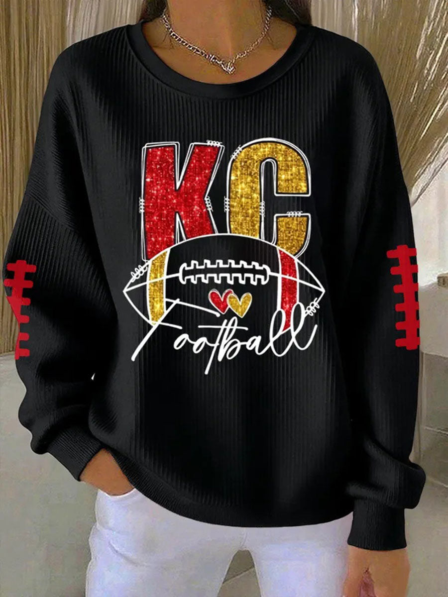 Frauen Spieltag Fußball druck Casual Sweatshirt