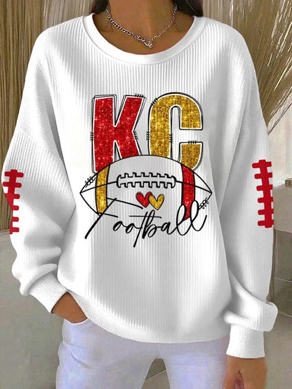 Frauen Spieltag Fußball druck Casual Sweatshirt