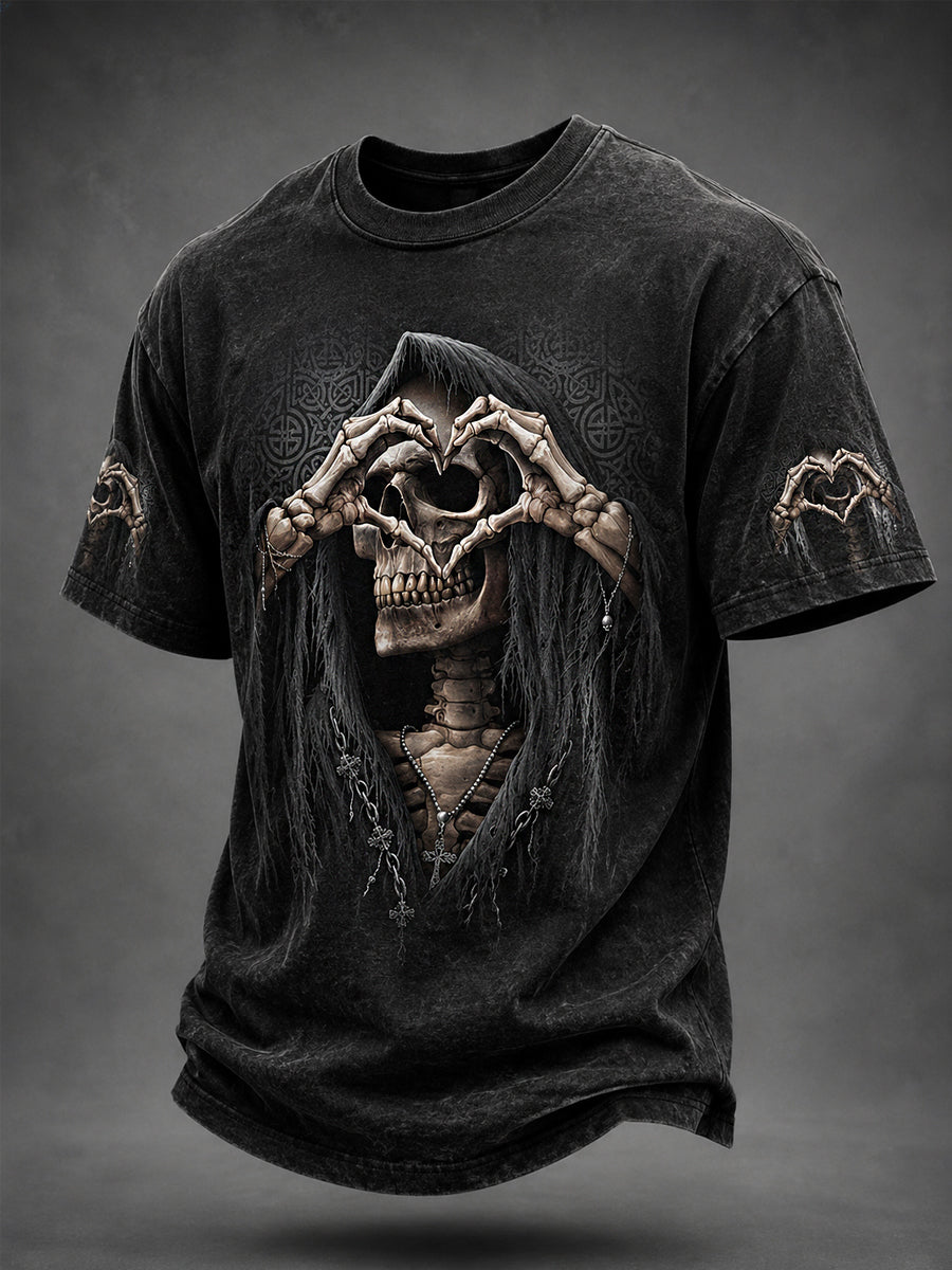 Herren Halloween Skull Print Casual T-Shirt