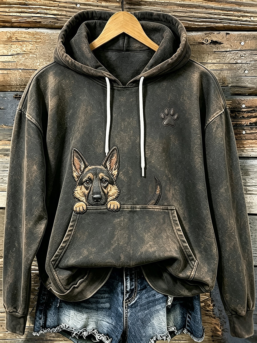 Damen Deutscher Schäferhund & Pfoten druck bequemer Hoodie