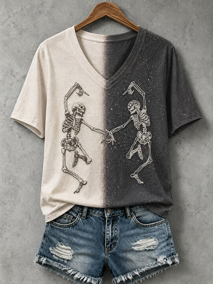 Damen-Halloween-T-Shirt mit kurzen Ärmeln