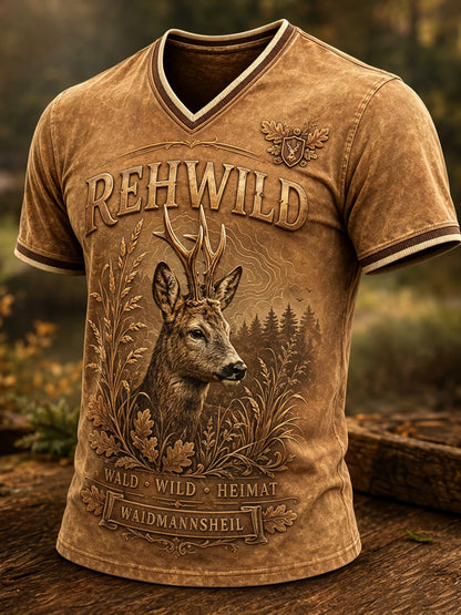 Herren-T-Shirt mit V-Ausschnitt zur deutschen Jagdsaison