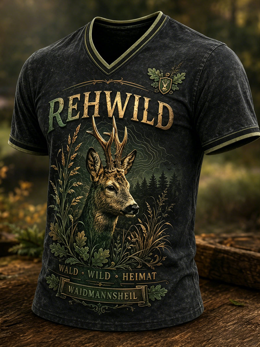 Herren-T-Shirt mit V-Ausschnitt zur deutschen Jagdsaison