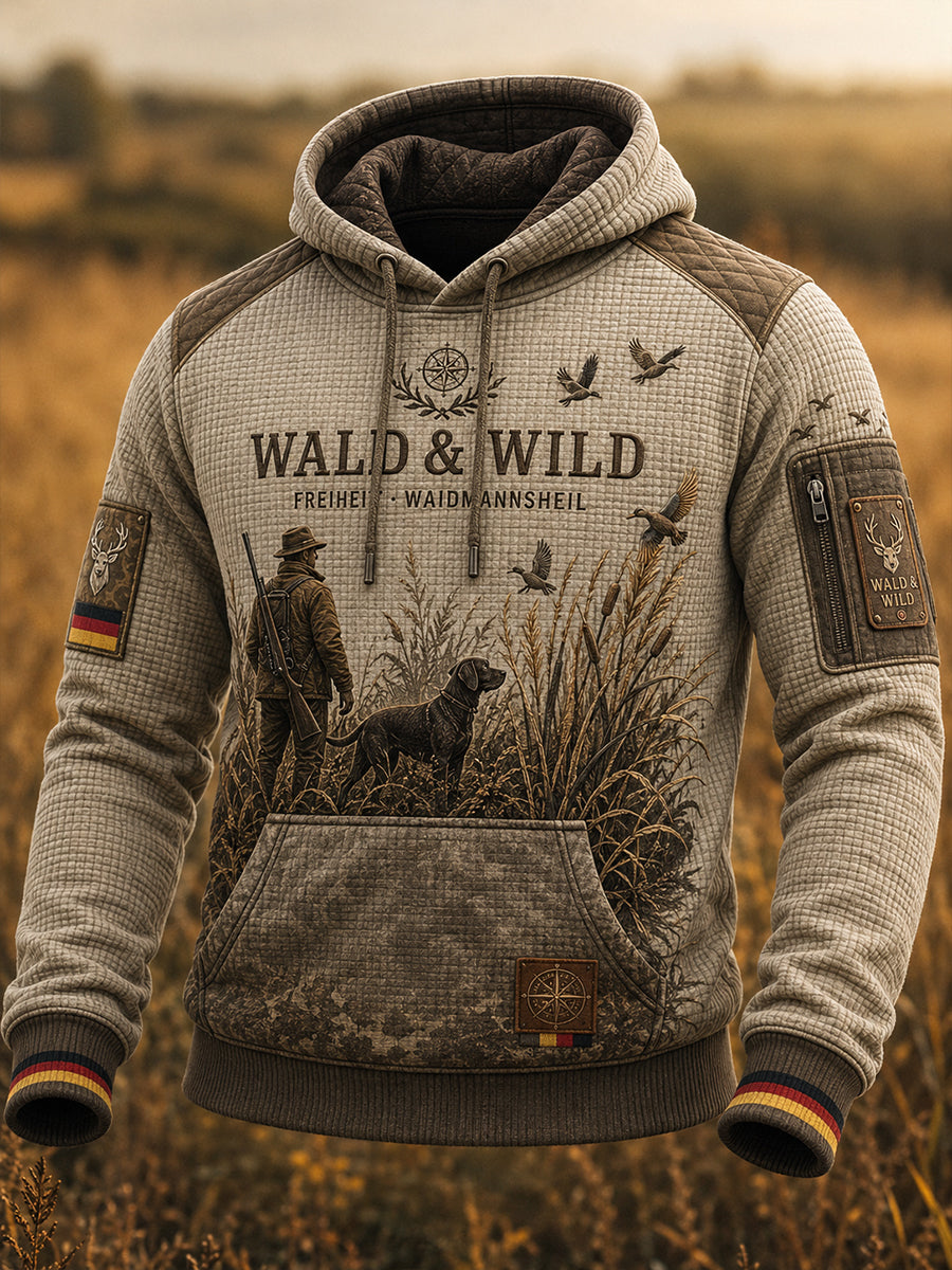 Herren Deutsche Jagd saison Übergroße Schulter Hoodie mit Taschen