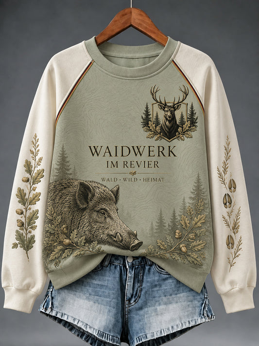 Damen-Sweatshirt mit Raglanärmeln zur deutschen Jagdsaison