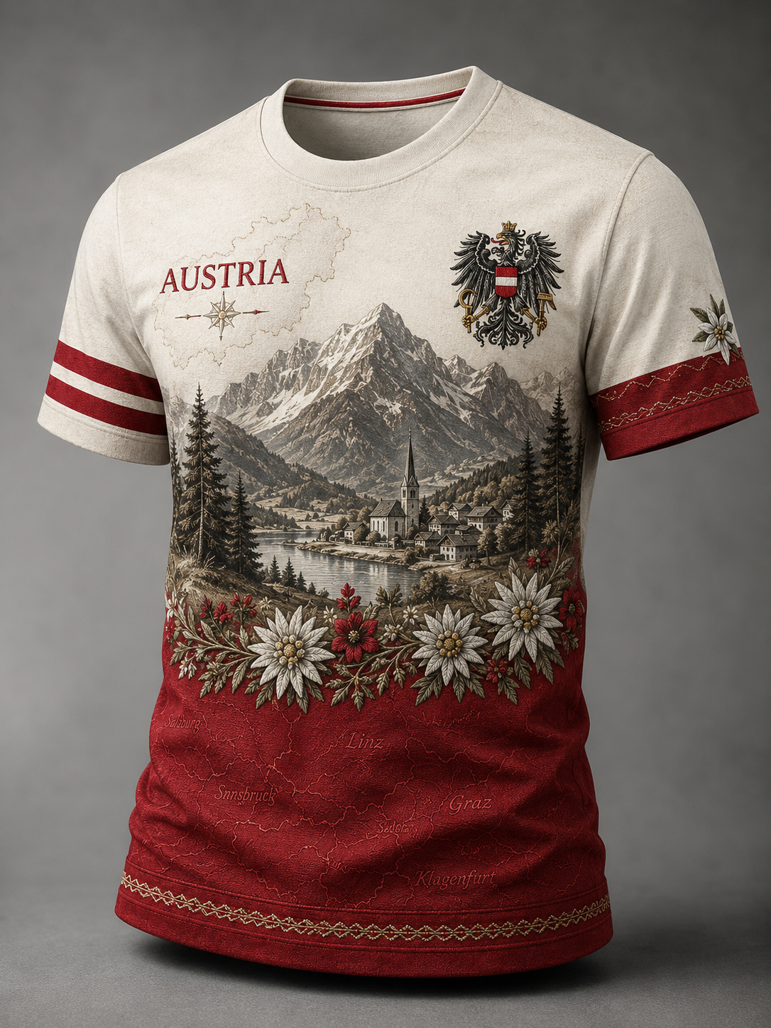 Männer österreich ische ländliche Kultur kurze Ärmel T-Shirt