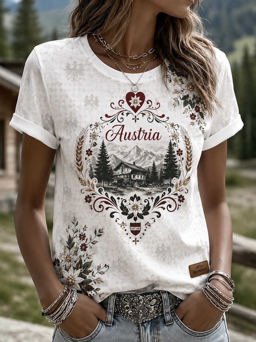 Frauen österreichi scher Natur element Kunstdruck T-Shirt