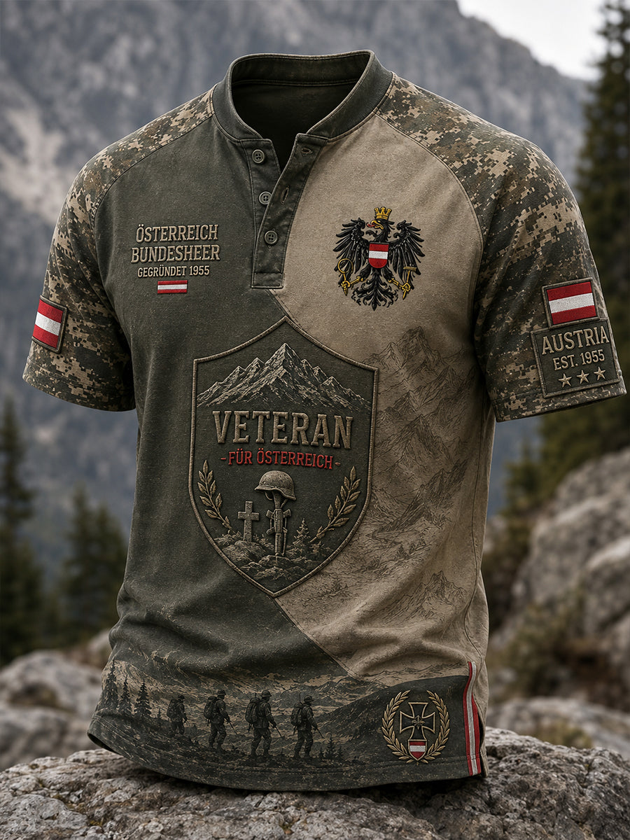 Kurzarm-T-Shirt für Männer mit österreichi schem Militär dienst