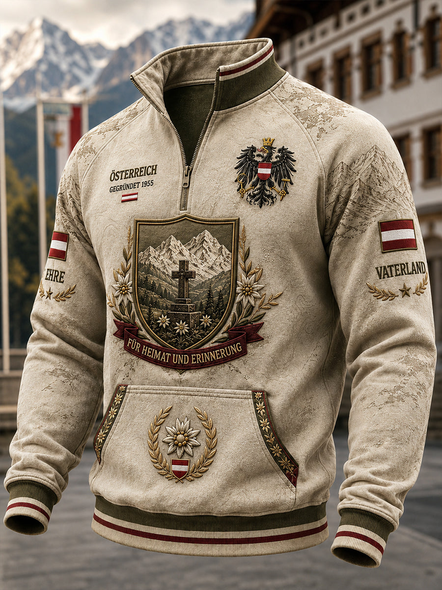 Sweatshirt mit halbem Reiß verschluss und Half-Zip-Kragen für Männer