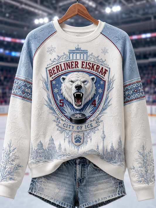 Damen-Eisbären-Berlin-Raglanärmel-Sweatshirt