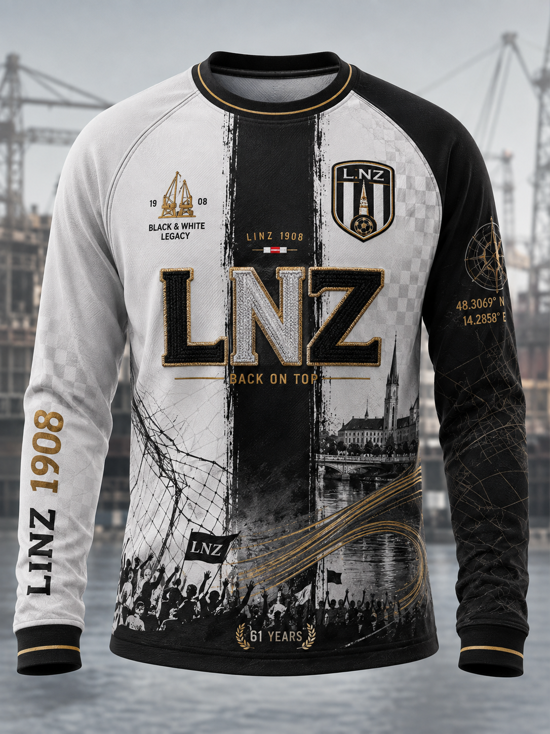 Herren Lask Linz Waffel Langarm T-Shirt