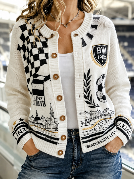 Damen-Strickjacke im Cardigan-Stil von LASK Linz