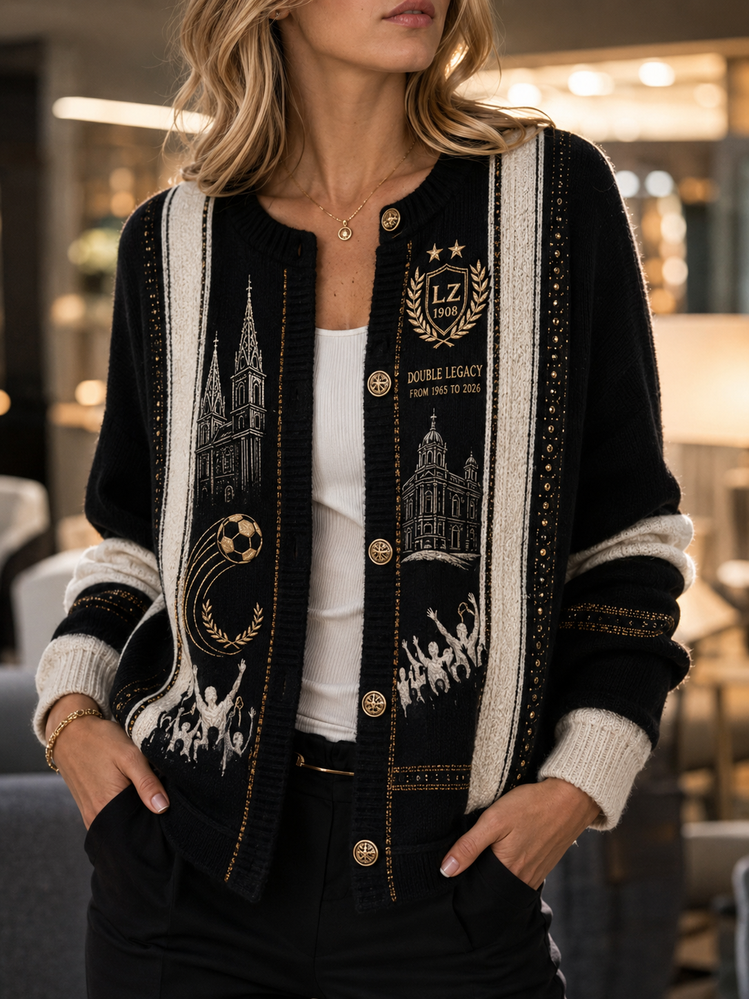 Damen-Strickjacke im Cardigan-Stil von LASK Linz