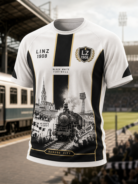 Herren-LASK Linz-T-Shirt mit kurzen Ärmeln
