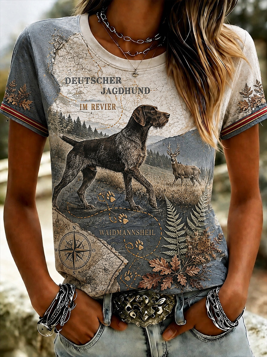 Frauen deutsche Jagd saison Kurzarm T-Shirt