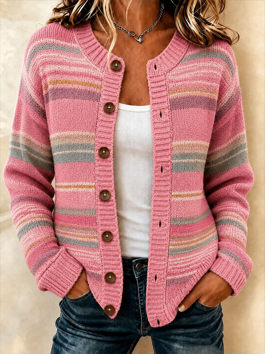 Strickjacke zum Monat der Aufklärung über Brustkrebs bei Frauen
