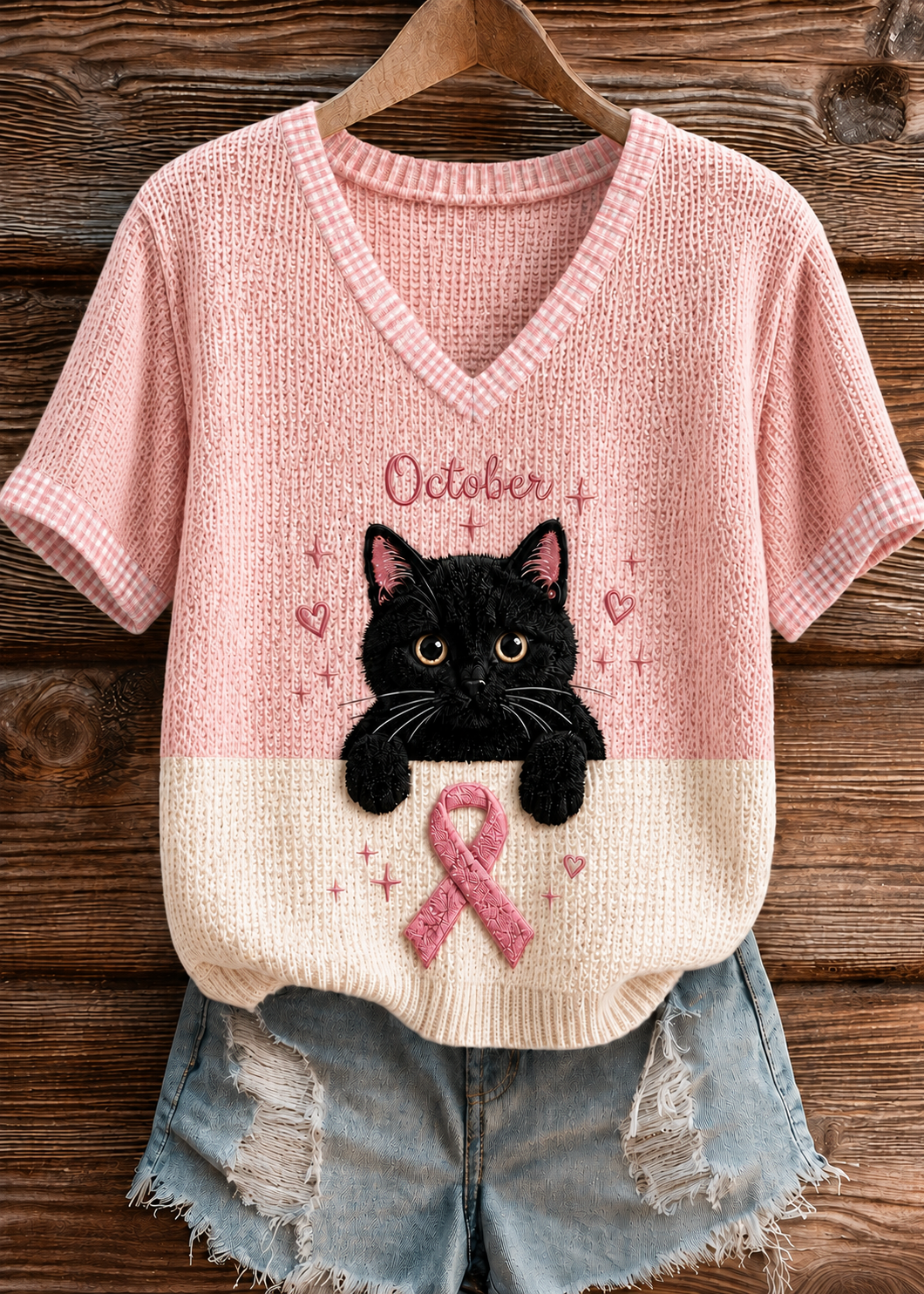 Frauen Brustkrebs Bewusstsein Kurzarm T-Shirt