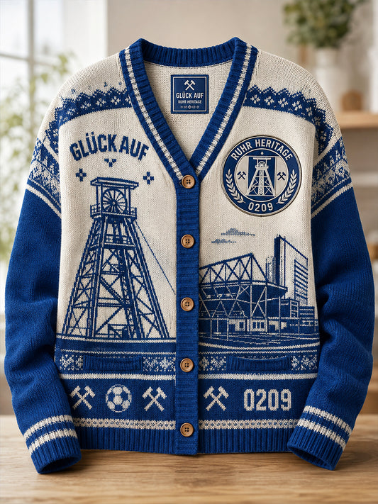 Damenstrickjacke im Schalke-Cardigan-Stil