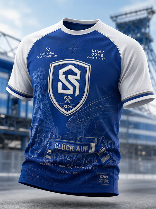 Herren-Schalke-T-Shirt mit kurzen Ärmeln