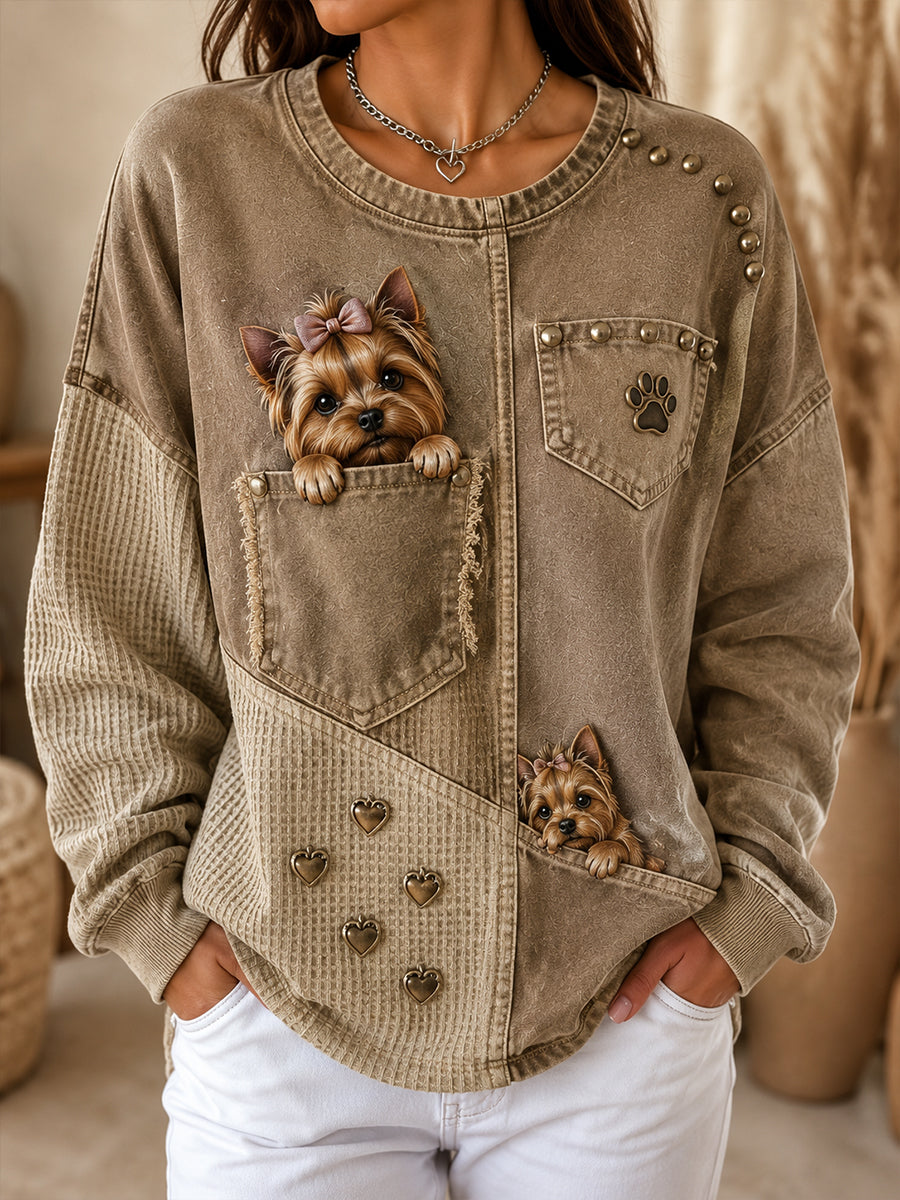 Damen-Sweatshirt mit lustigen Tieren