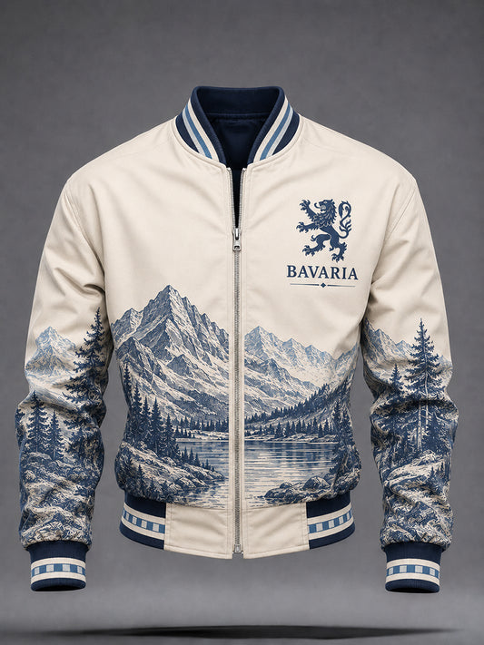 Herrenjacke im deutschen bayerischen Stil mit Druck und Reißverschluss