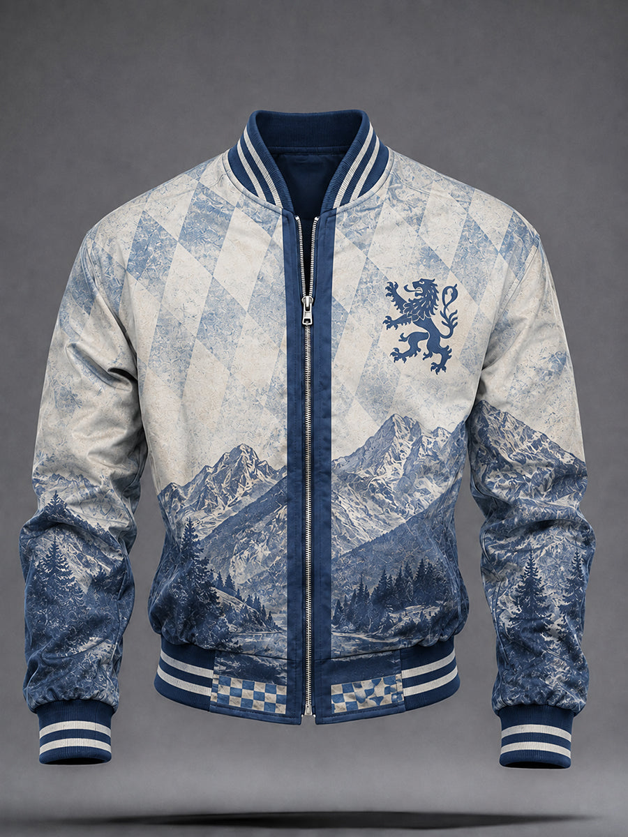 Herrenjacke im deutschen bayerischen Stil mit Druck und Reißverschluss
