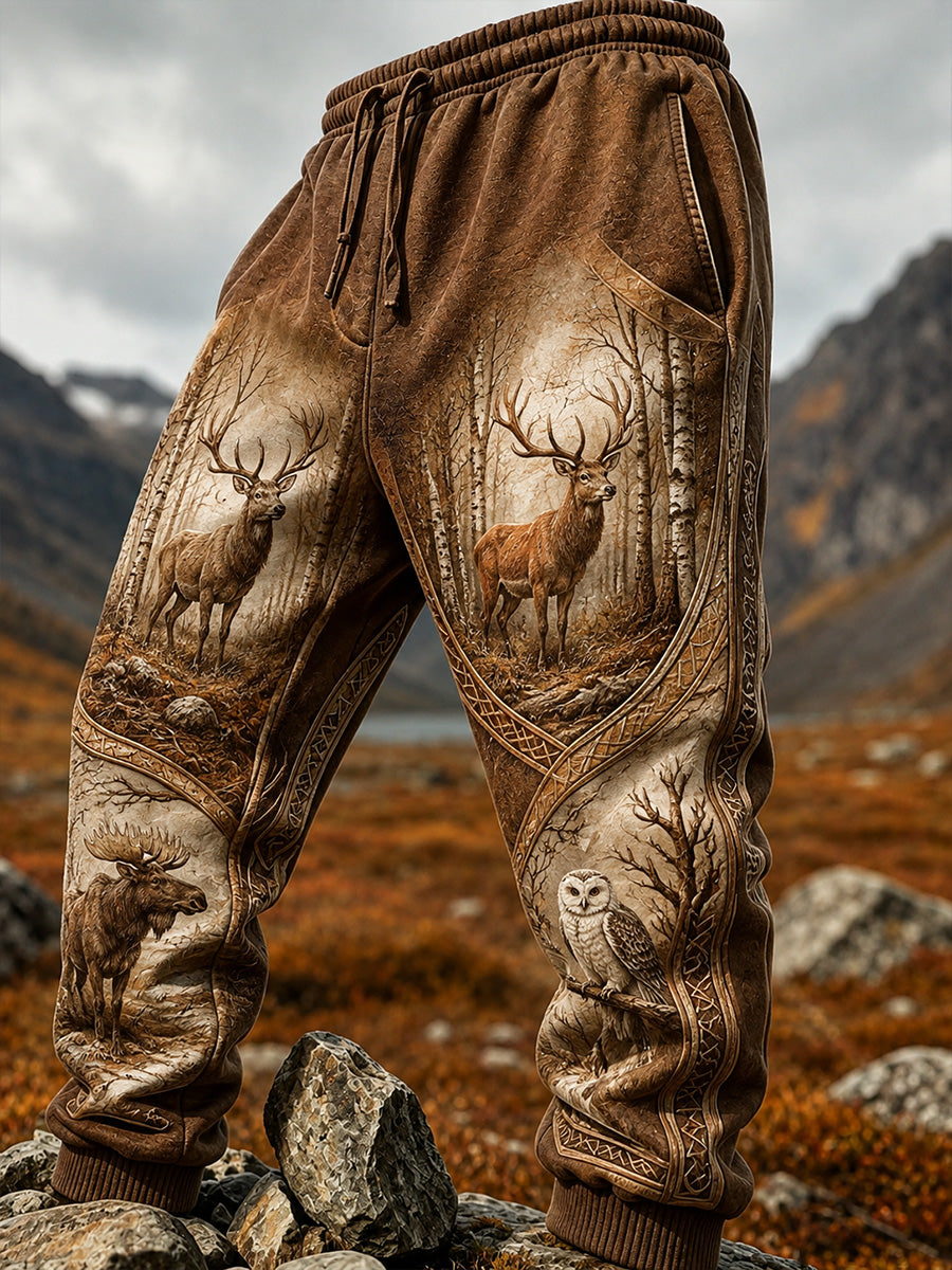 Retro nordischer Kunstdruck Lässige bequeme Jogginghose