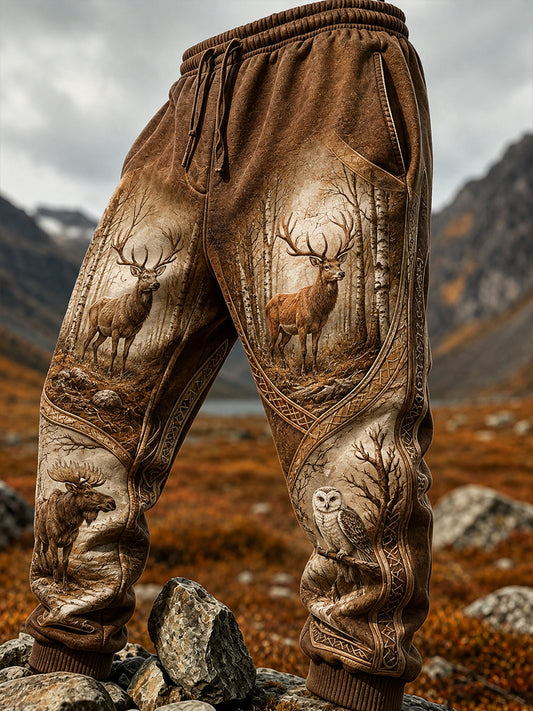 Retro nordischer Kunstdruck Lässige bequeme Jogginghose