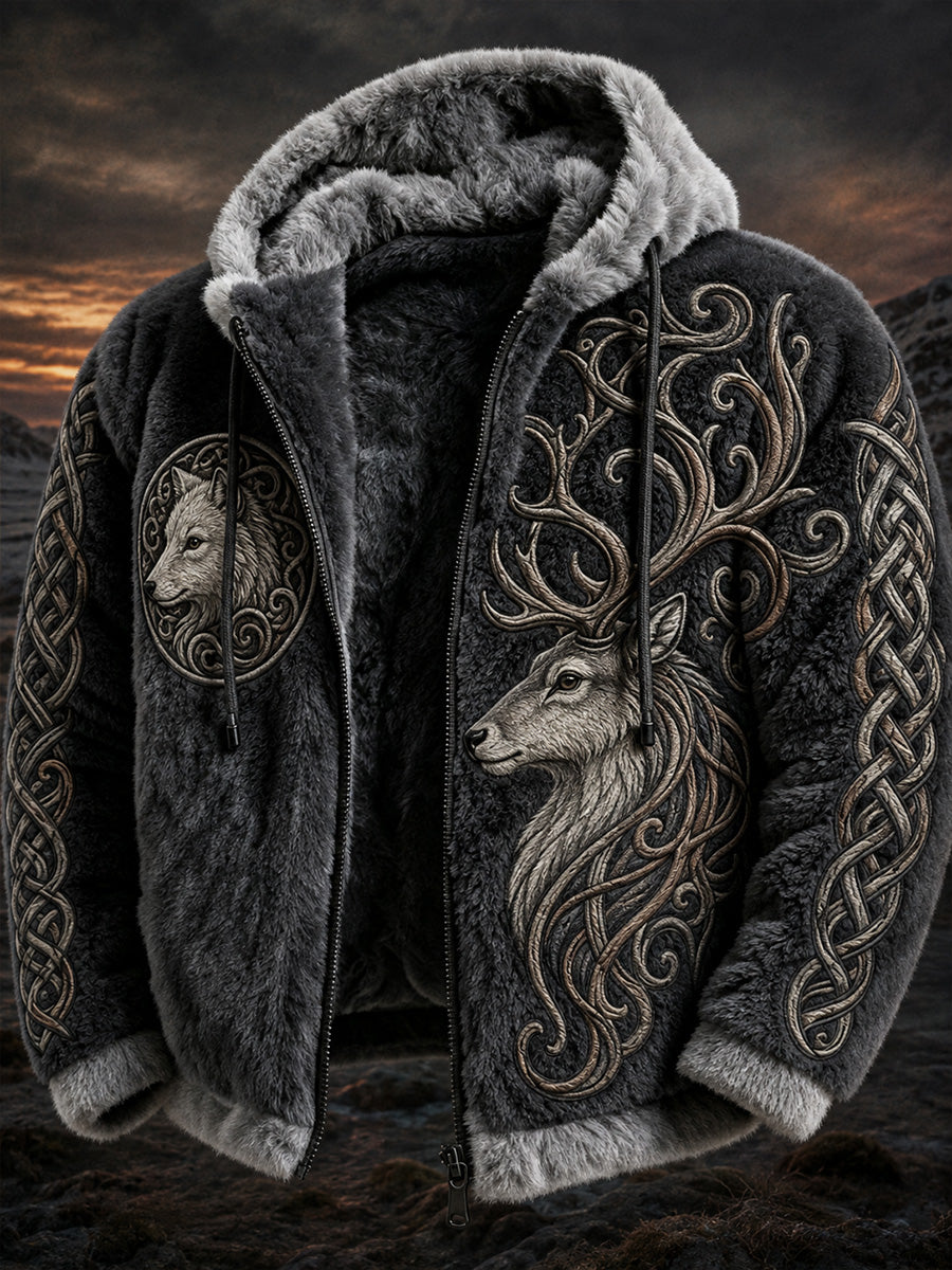 Retro nordischer Kunstdruck – lässiger, bequemer Hoodie