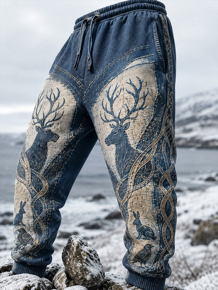 Retro nordischer Kunstdruck – Lässige, bequeme Jogginghose