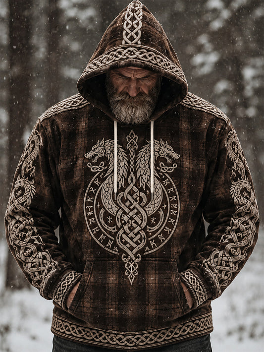 Herren Retro Viking Muster Design lässig Hoodie