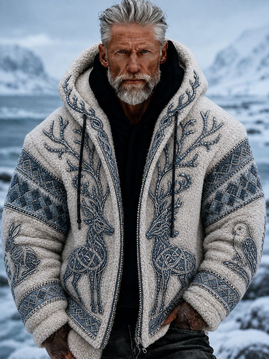 Retro nordischer Kunstdruck – lässiger, bequemer Hoodie