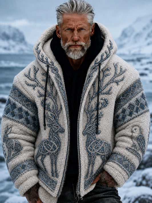 Retro nordischer Kunstdruck – lässiger, bequemer Hoodie