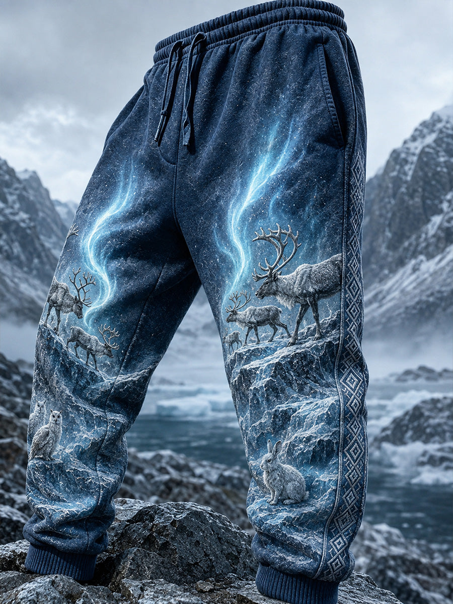 Retro nordischer Kunstdruck Lässige bequeme Jogginghose