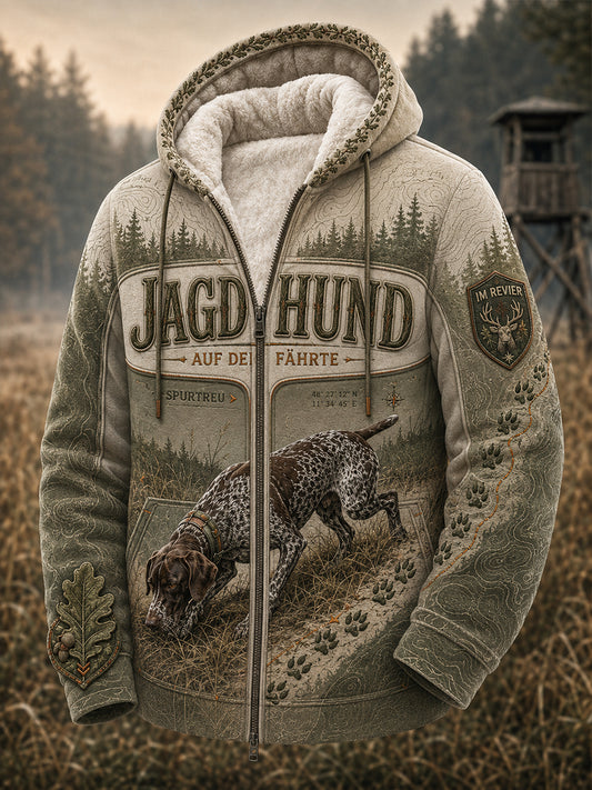 Herren-Jagdjacke mit langen Ärmeln und Kapuze für die deutsche Jagdsaison