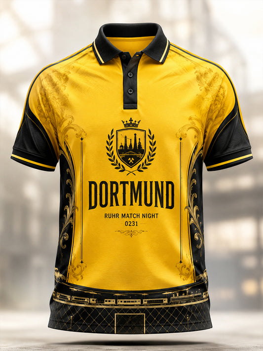 Herren-Dortmund-Hemd mit kurzen Ärmeln