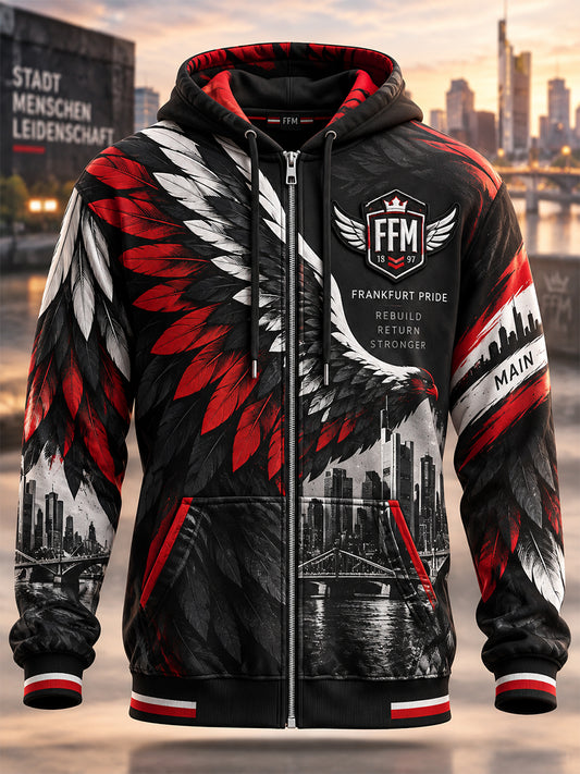 Herren-Eintracht-Frankfurt-Kapuzenpullover mit Reißverschluss