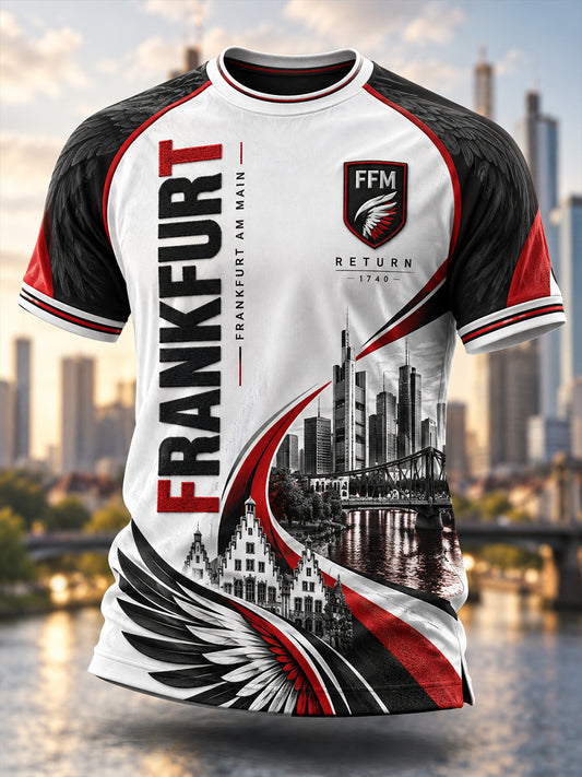 Herren-Eintracht-Frankfurt-T-Shirt mit kurzen Ärmeln