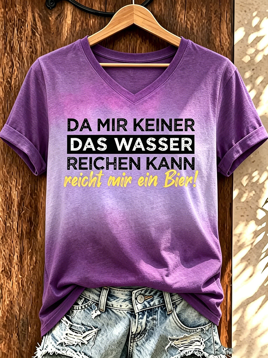 Lustiges Freizeit-T-Shirt für Damen mit deutschem Spruch-Print