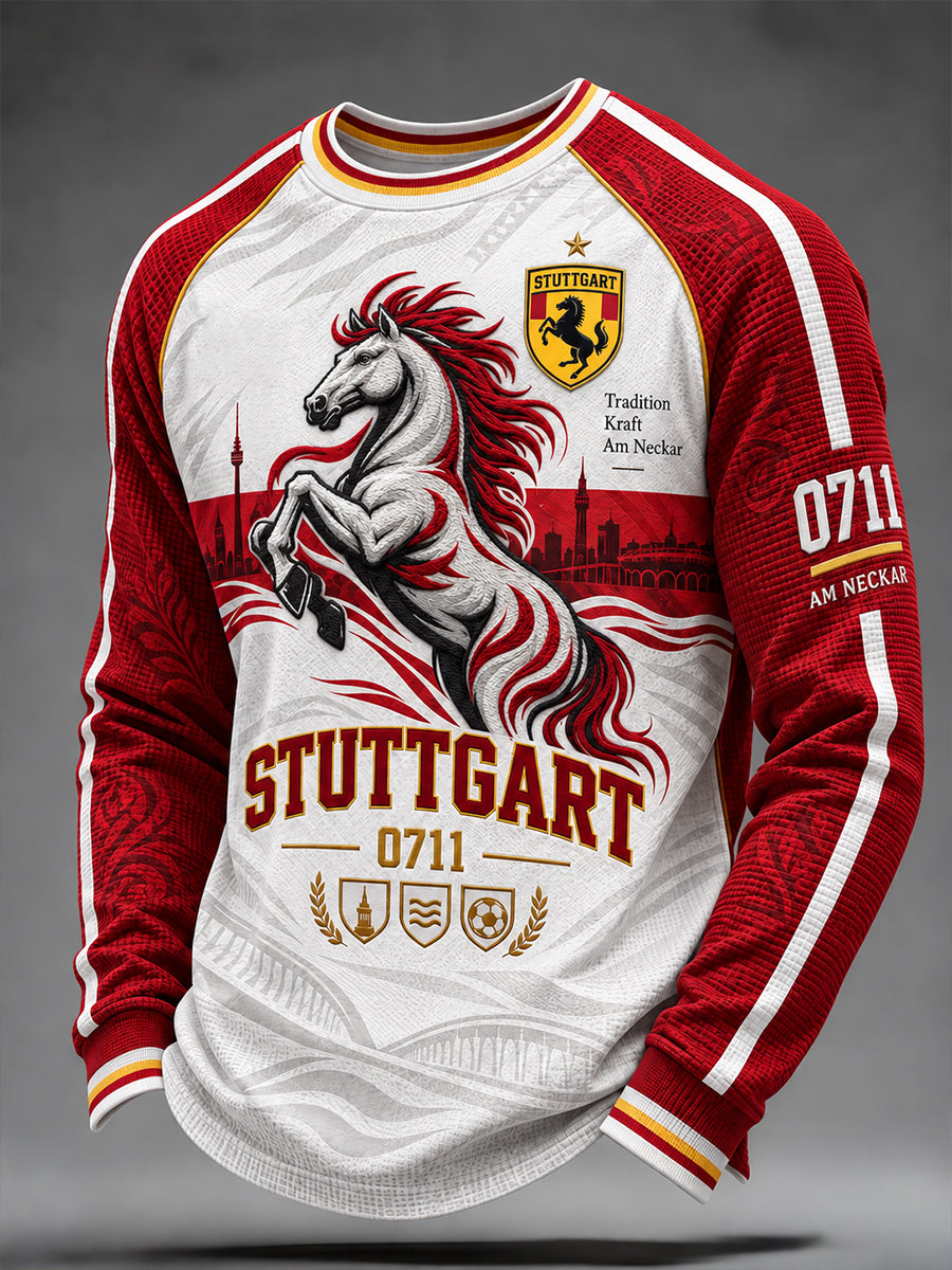 Herren-Waffel-Longsleeve-T-Shirt