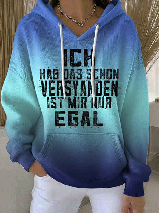Frauen-Hoodie mit witzigem deutschem Slogan-Print